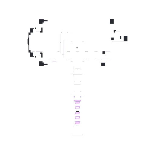 Front view of Amethyst Battle Axe